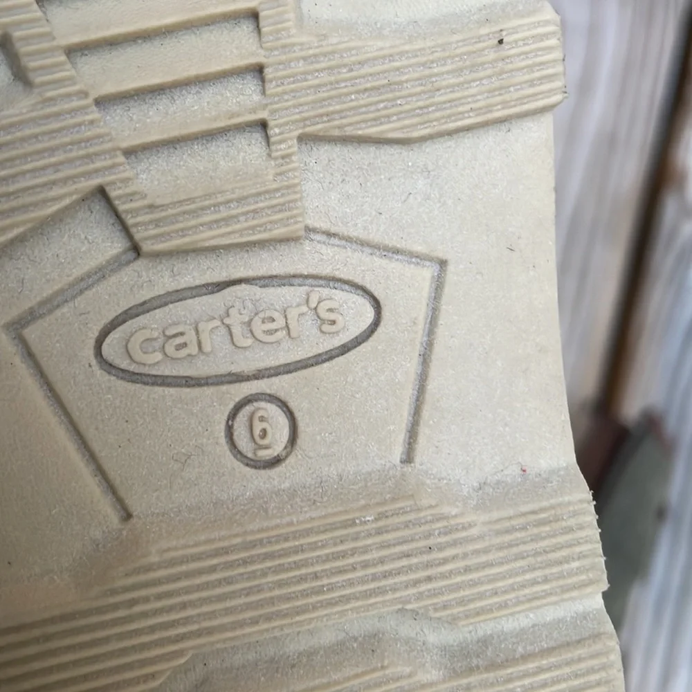 Carter’s Toddler Boys Lace-Up Boots Brown/Olive Size 6 Side Zip EUC